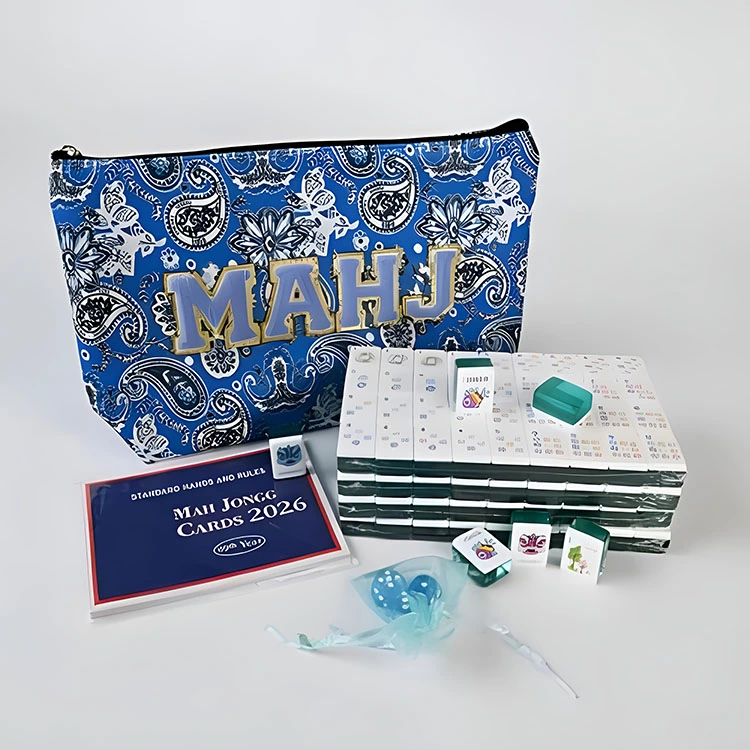 Set Kembara Mahjong Amerika Blue Paisley