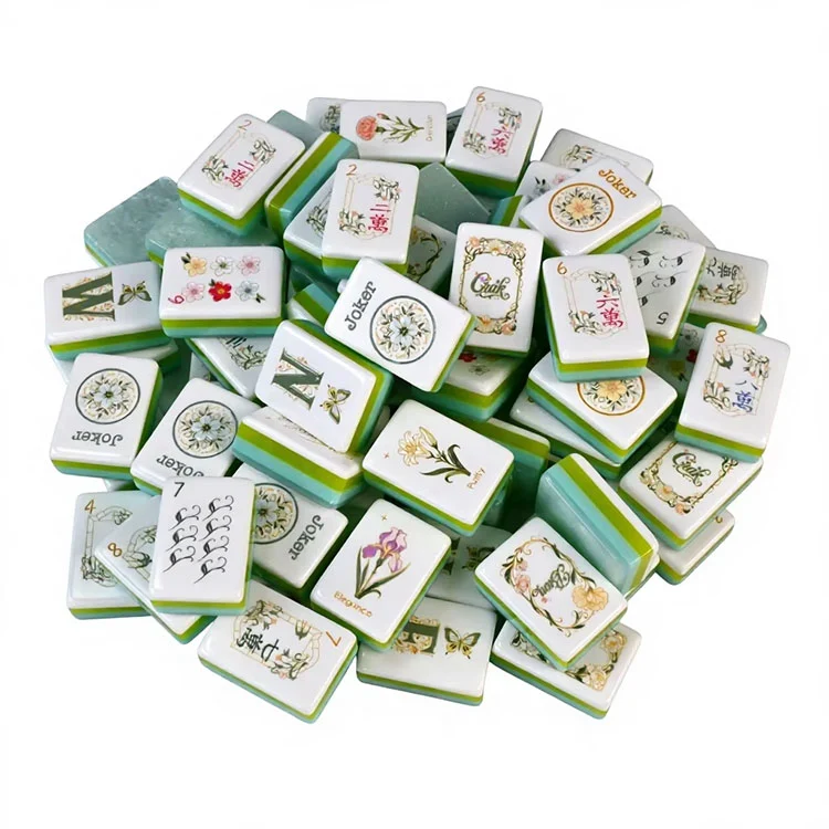Jubin Mahjong Akrilik Bunga yang Elegan
