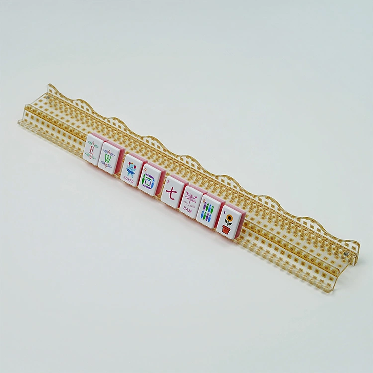Rak Mahjong Magnet Akrilik Corak Grid dengan Tepi Beralun