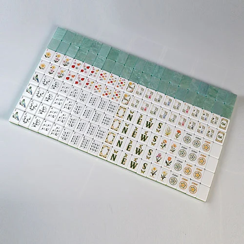 Elegant Floral Acrylic Mahjong Tiles